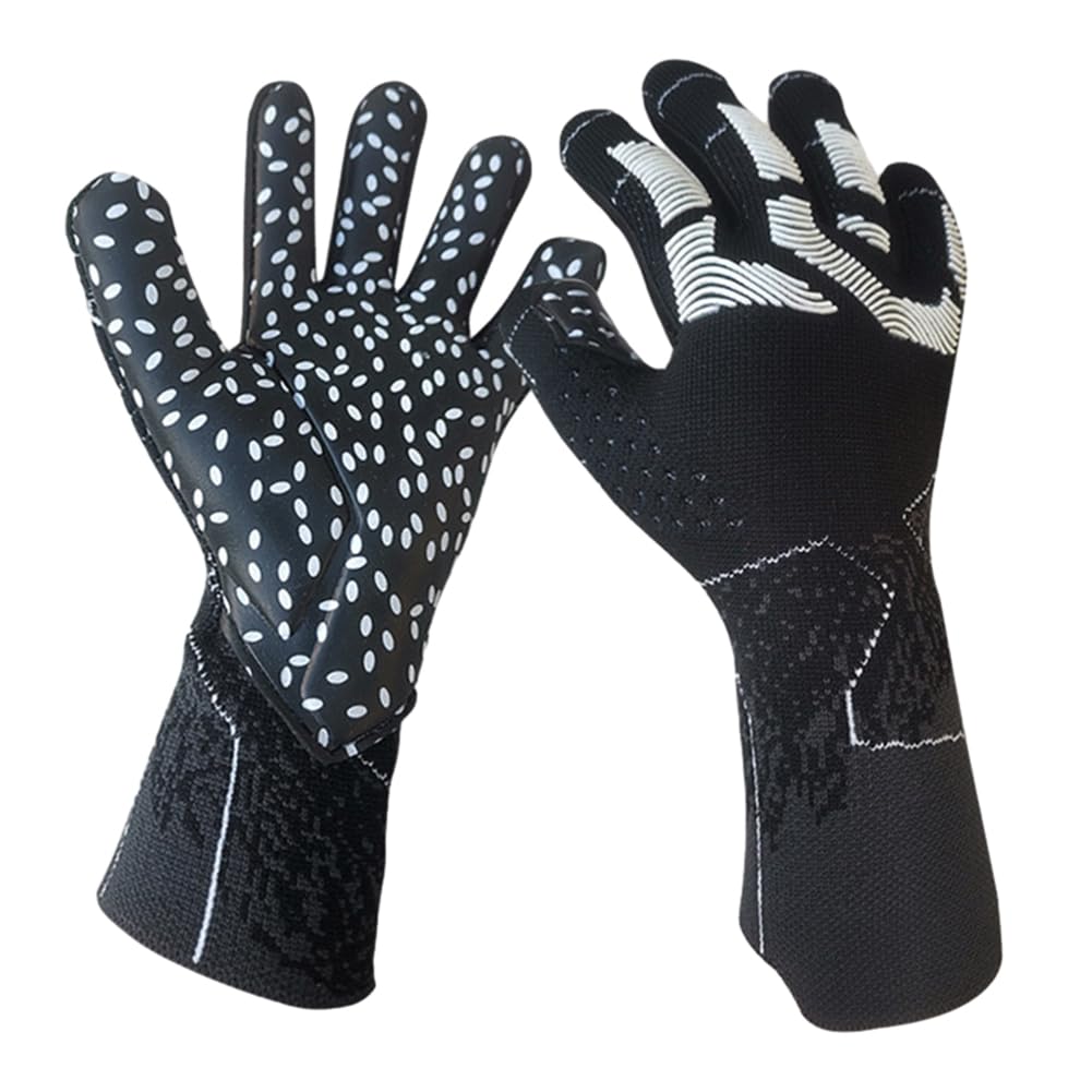 Fußballhandschuhe für Jungen 9–12, Torwarthandschuhe für Kinder, Jugend-Torwarthandschuhe für Training und Spiel, rutschfest, Handgelenkschutz, Größe 5/6/7/8/9/10 7yards D