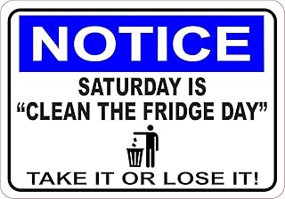 StickerTalk Saturday is Clean The Fridge Day Magnet, 5 inches by 3.5 inches
