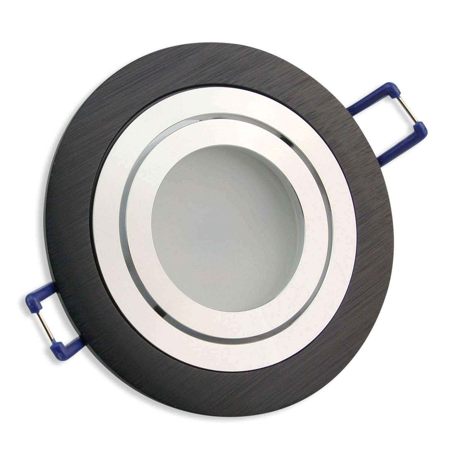 Light Design Dreesbach - Lote de 6 focos led empotrables (230 V, regulables y súper planos, orientables, agujero de 80 mm, aluminio)