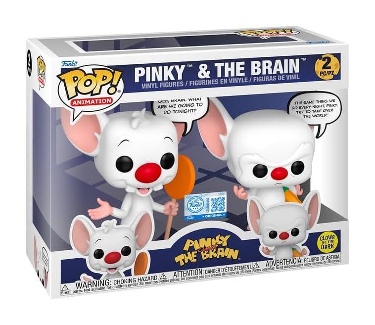 Funko Pop! Animation: Pinky & The Brain - Pinky & The Brain (Glow in the Dark Special Edition) 2-Pack