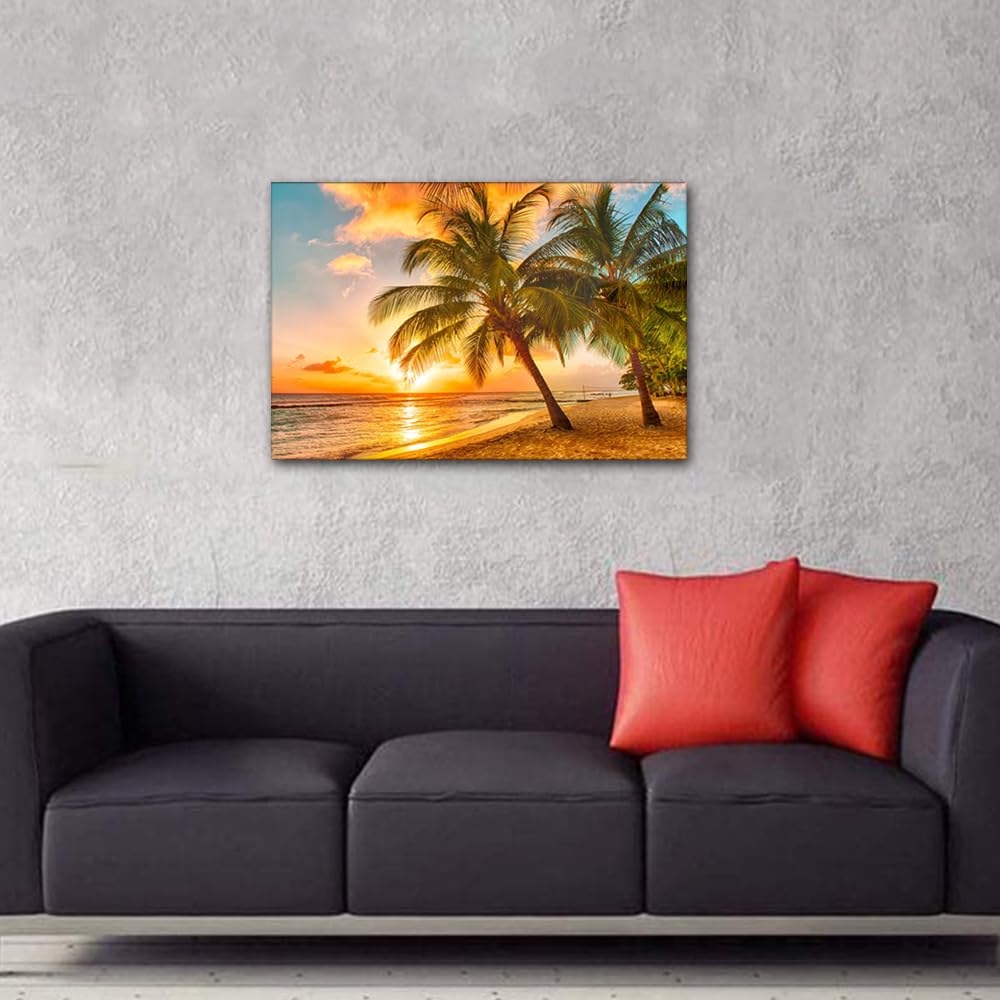 Natural Scenery Wall Art for Living Room Home Modern Decor Canvas Tropical Ocean Pictures Poster House Decorations Artwork Paintings Framed Prints Stretched Ready to Hang - Image 3