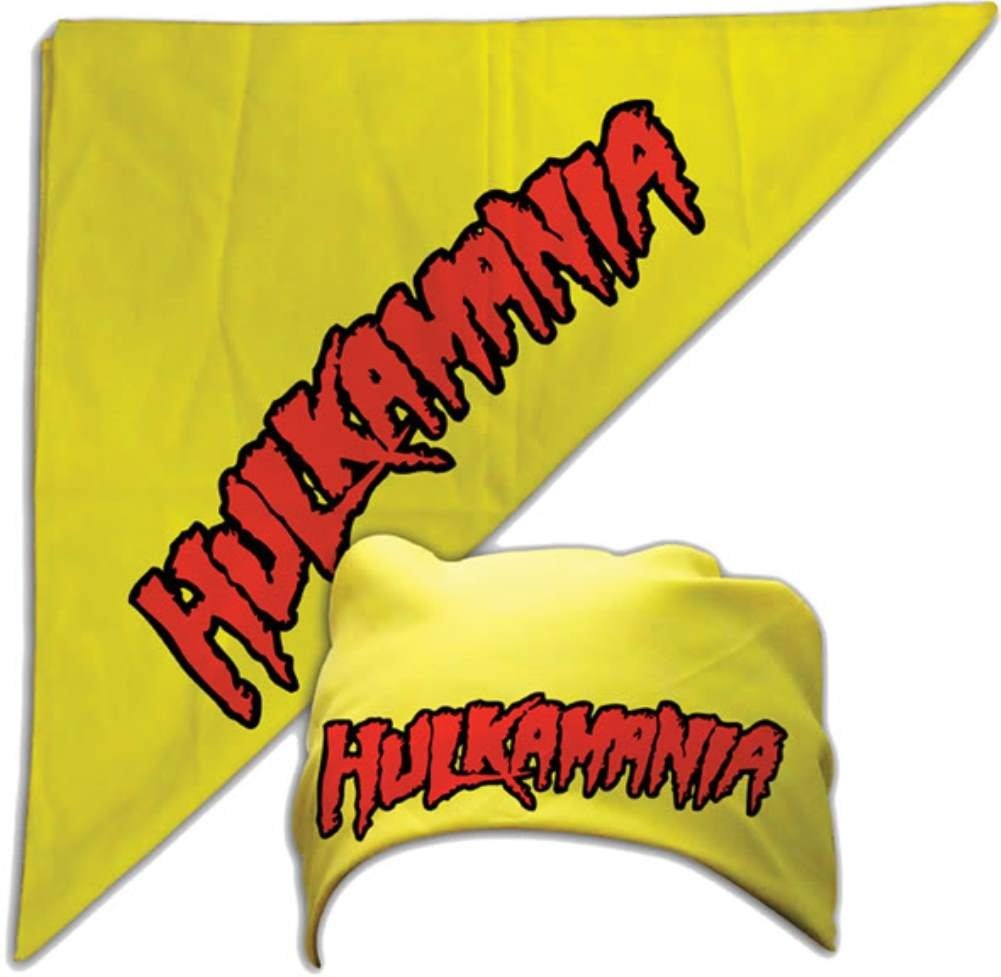 TNA Adult Unisex Hulk Hogan Hulkamania Halloween Costume Bandana Cosplay Accessory, Yellow, Large