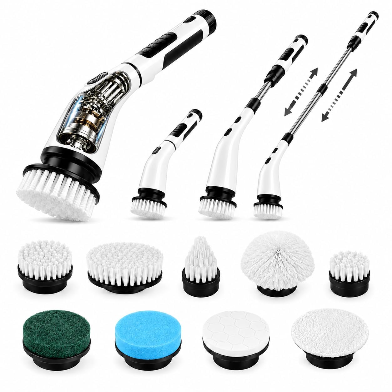 Electric Spin Scrubber For Cleaning - Cordless Bathroom Cleaner 9 In 1