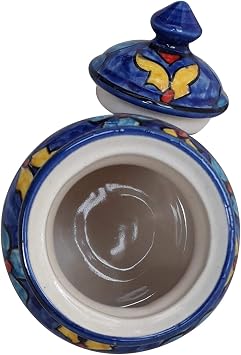 India Meets India Handicraft Ceramic Jar Barni Storage Jar 500 ML, Best Gifting, Made by Awarded Indian Artisan