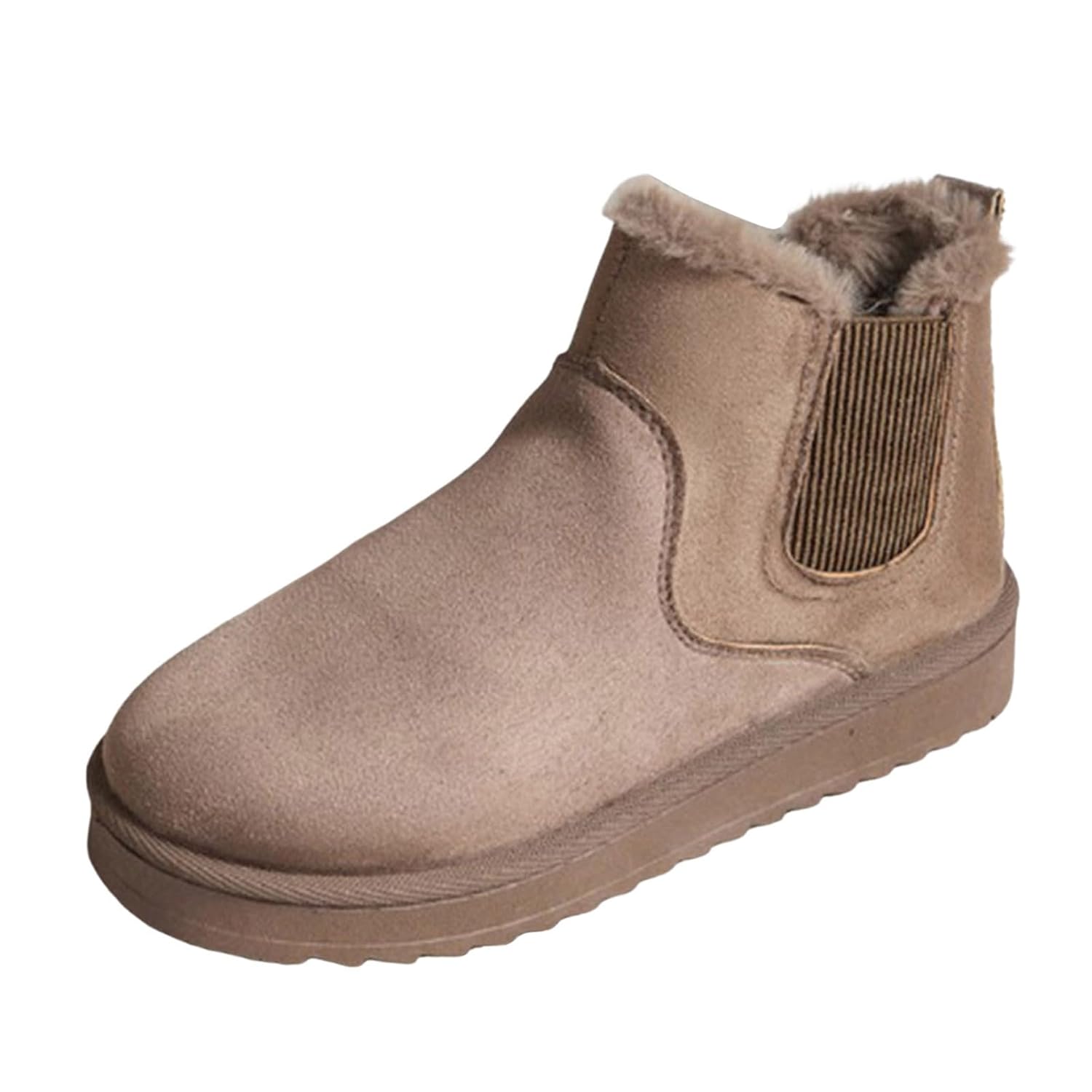Brown Boots Women Lightweight Soft Anti-Slip Ankle Boots Fashion Comfortable Elastic Western Booties Snow Shoes For Women