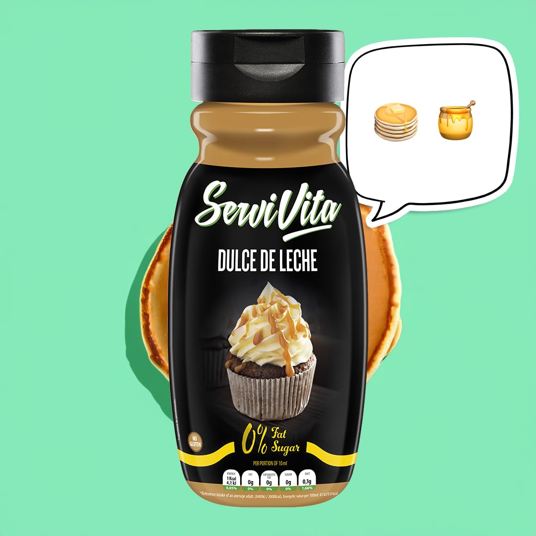 ServiVita – Pack Salsas Saludables 0%, Sin Azúcares, Sin Grasas, Sin Grasas Saturadas, Pack 3 salsas x 320ml - Sabor Dulce de leche