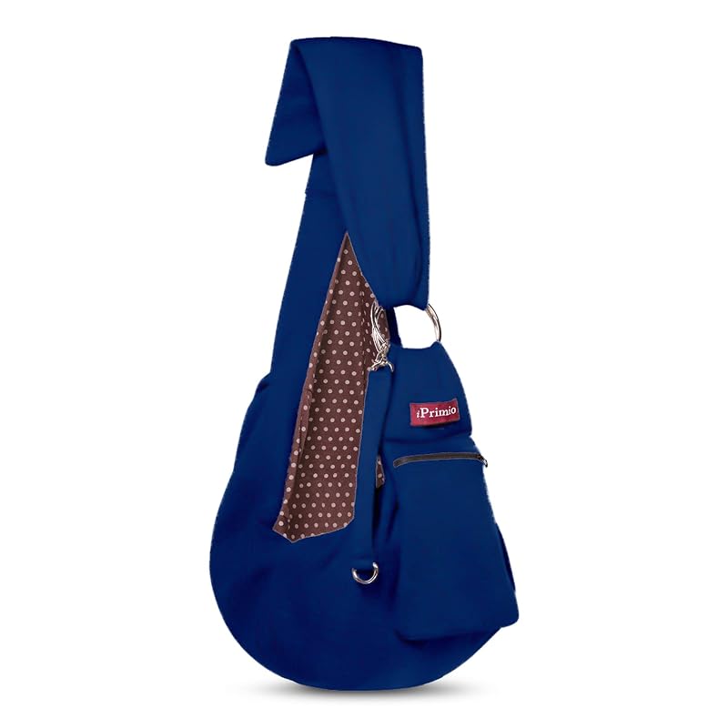 Sling ajustável para cães e gatos com compartimento para celular iPrimio (Navy Blue)