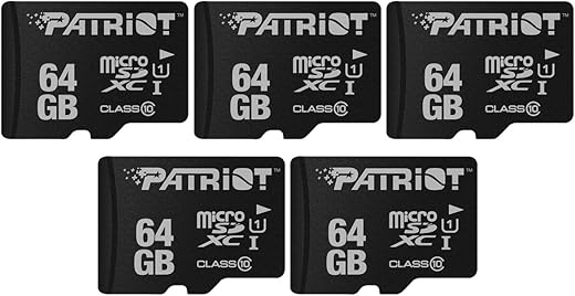 Patriot Memory LX Series Micro SD Flash Memory Card 64GB 5 Pack PSF64GMDC105