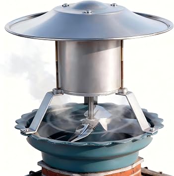 Mocoli 120 W Smoke Extractor, Large Format 17.5-24 cm 4-Blade Fireplace Fan Silent Wood Stove Fan on Duct