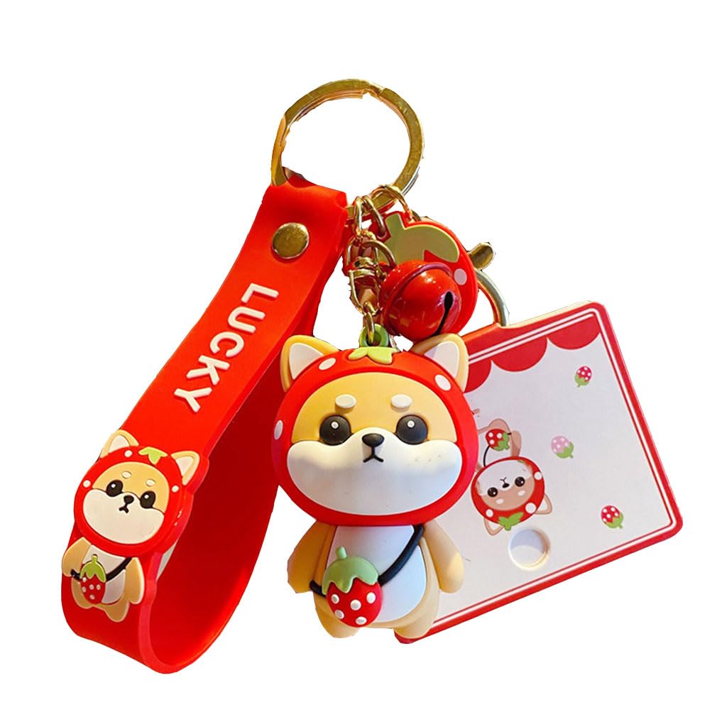 Shining crown Cute Keychain for Women, Cartoon Shiba Inu Pendant Keyring, Handbag Backpack Decorate