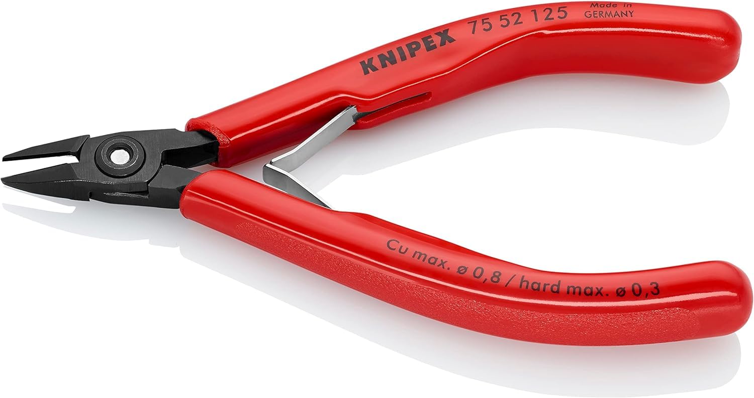 KNIPEX Elektronik-Seitenschneidermit Kunststoff-Hüllen 125 mm, 75 52 125