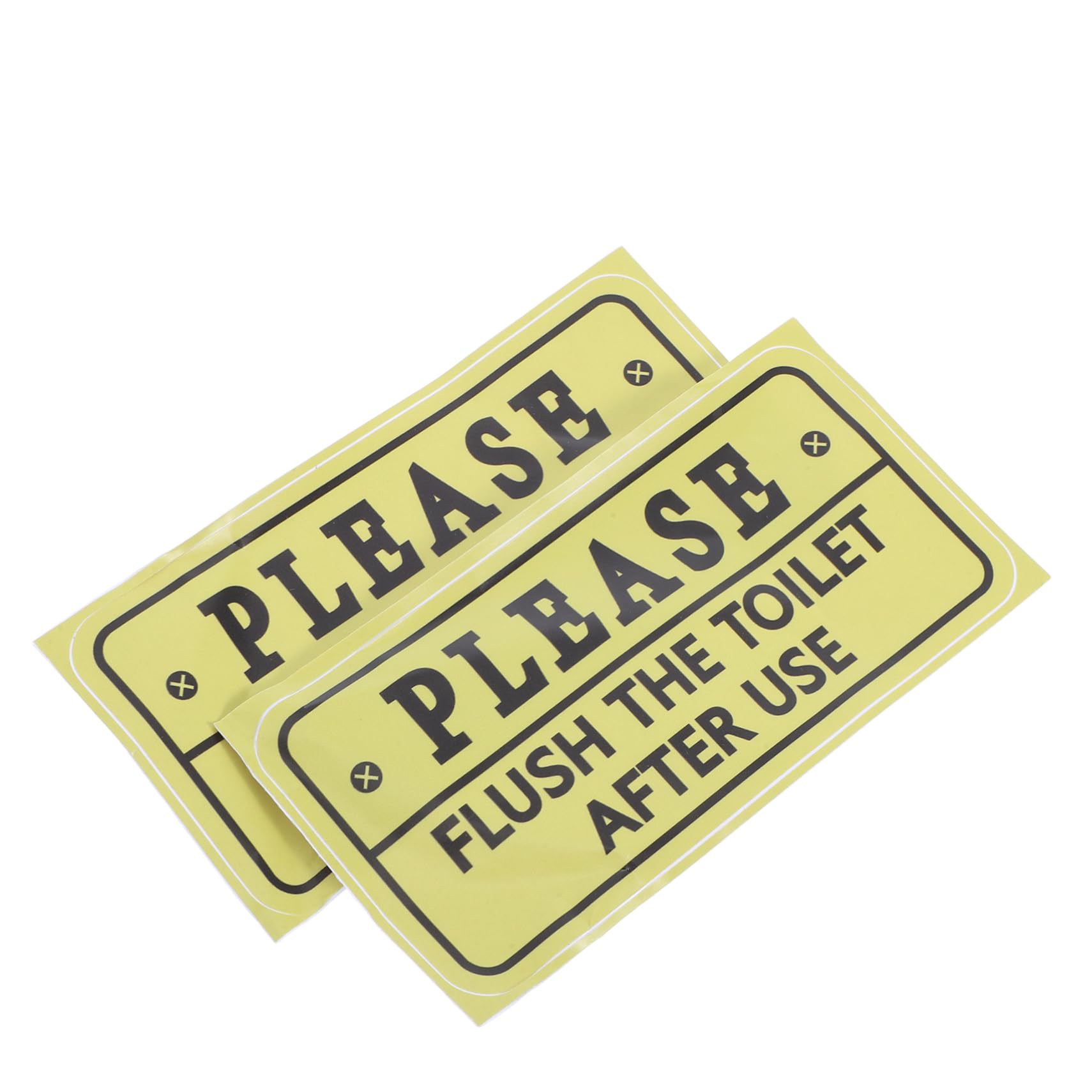 Housoutil 2pcs Bathroom Sign Decal Please Flush Toilet Reminder Sticker for Home Office and Public Restrooms Vinyl Removable Promotes Cleanliness