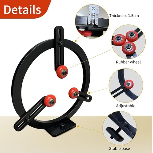 Miniatura 3 de Torno de carpintería con reposo estable, 3 puntos de metal para tornos de oscilación de 12 pulgadas con 6 ruedas ajustables en posición