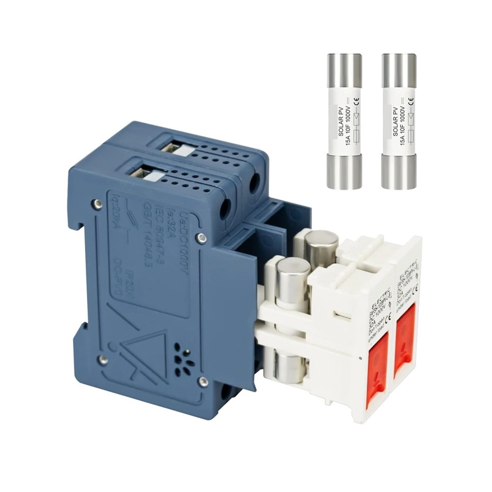 Bezpiecznik Słoneczny Uchwyt bezpiecznika DC 1P 2P 3P 4P Ochrona przeciwsłoneczna PV Wysokie napięcie DC 1000 V fotowoltaiczne 6 A-32 A Ochrona systemu fotowoltaicznego gPV(30A,