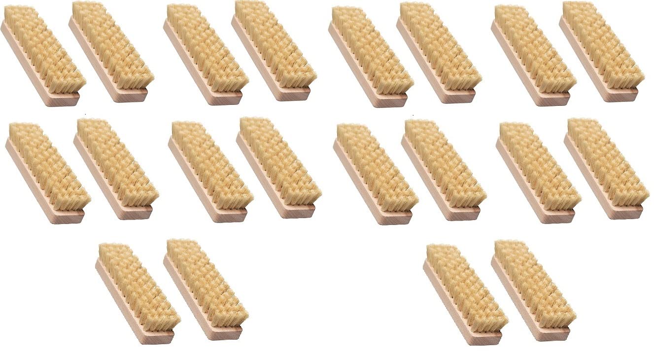 2er Set Scheuerbürste – Wurzelbürste aus Holz mit Naturborsten aus Fibre - Scheuerbürsten, Wurzelbürsten, Hand Schrubber, Putzbürste - Griff aus Holz - Bürsten Made in Germany