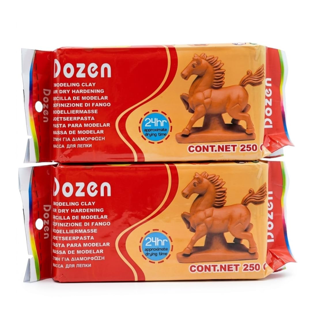 Oytra Dozen 500 Grams Air Dry Sculpting Dough Terracotta Brown Art and Craft Molding Clays-image-5