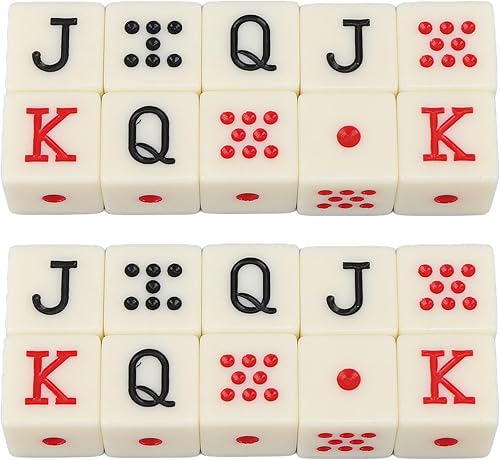 Juego de dados de póquer español de plástico amarillo para juegos de mesa y situaciones de enseñanza digital