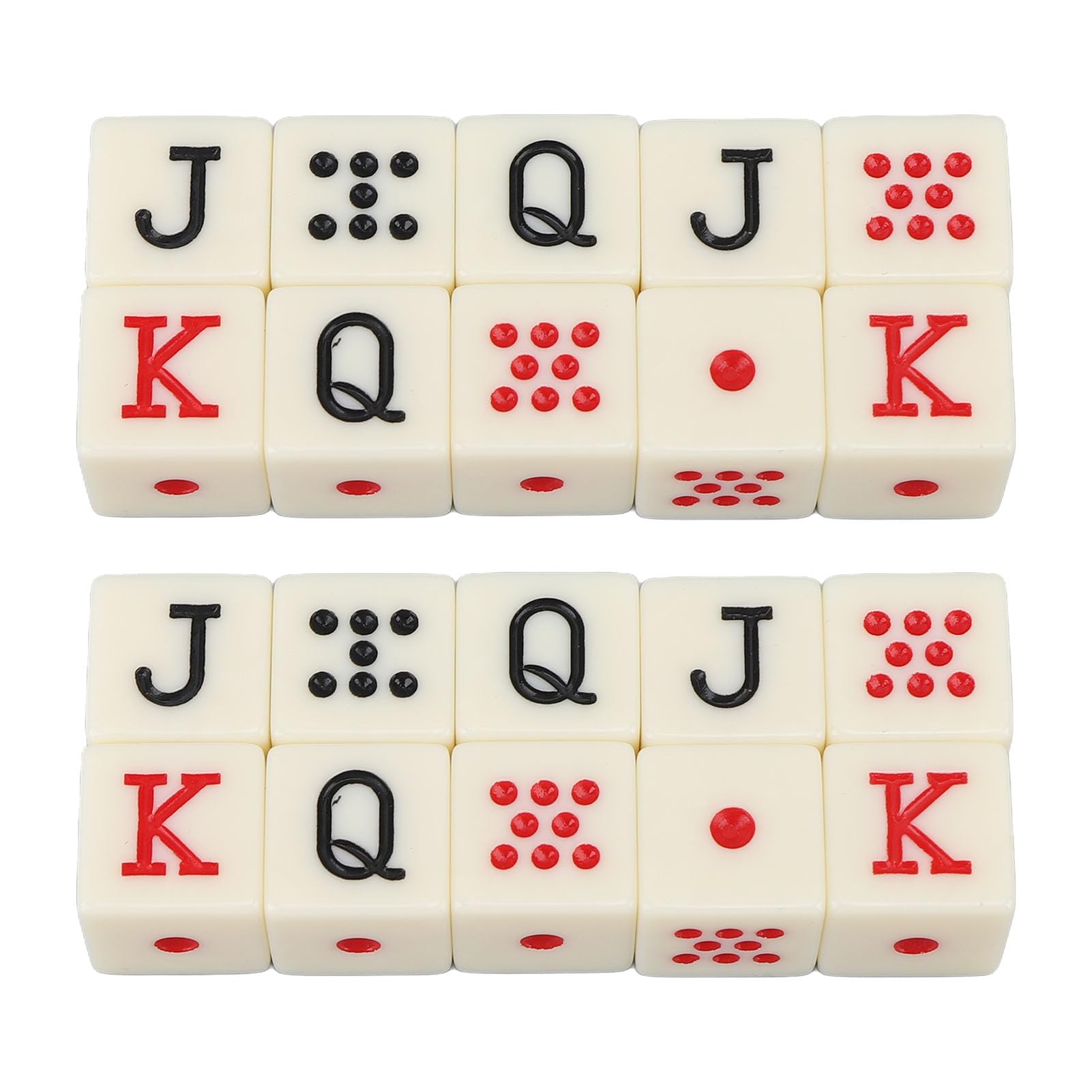 Drfeify Juego de Dados de Poker Español Plástico Amarillo para Juegos de Mesa y Situaciones de Enseñanza Digital