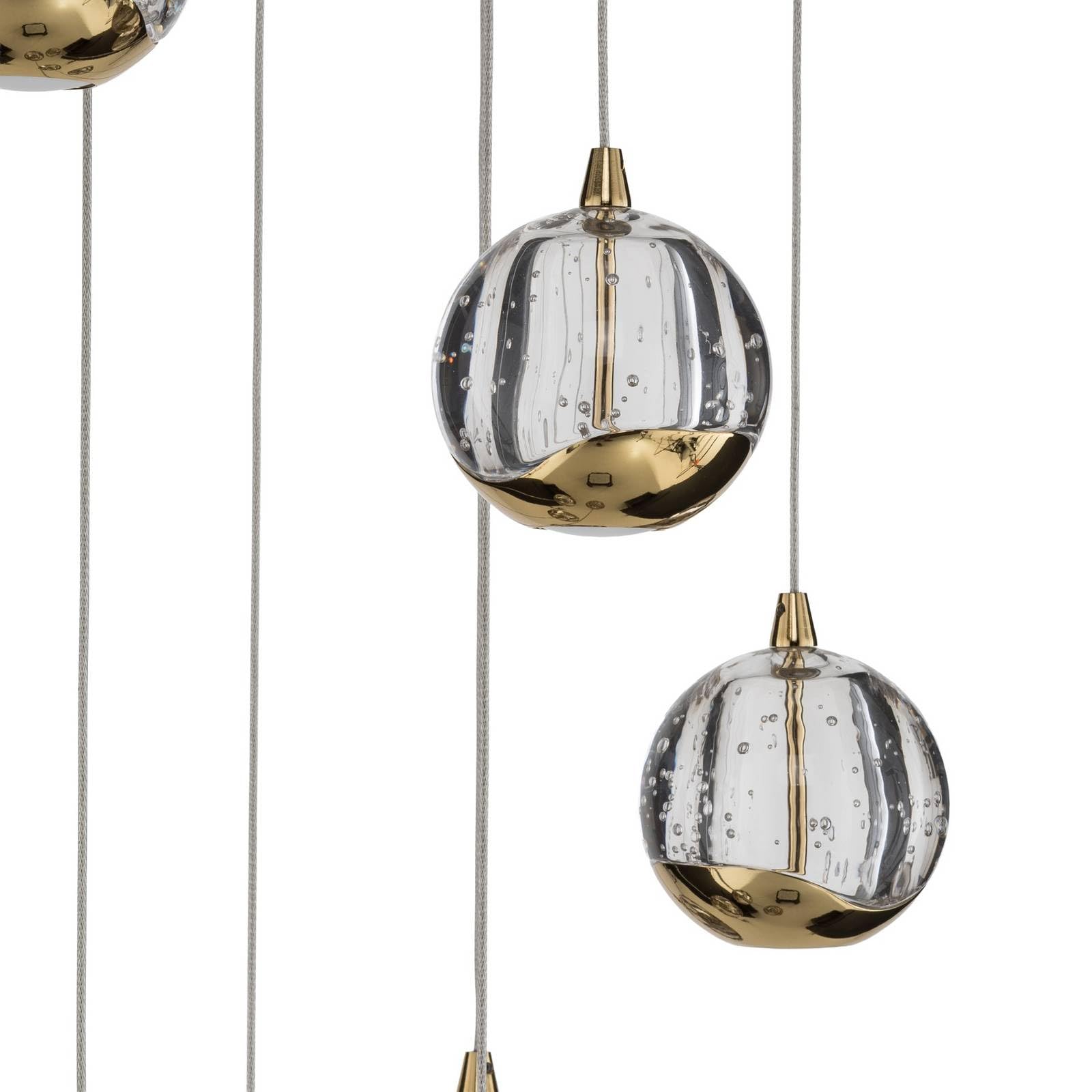 Lucande LED 9 -punktowa 'Hayley', styl design, m. in. do salonu, jadalni, kolor mosiężny, złoty, metal