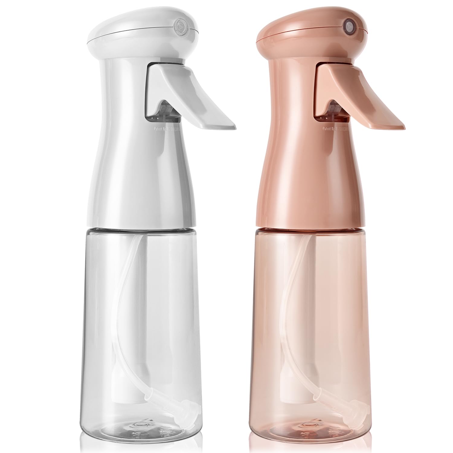 Spray Bottle For Hair, Continuous Mister Sprayer, Ultra Fine Mist Empty Spraying Water Bottles for Hairstyling, Barbers, Salons, Essential Oil Scents, Cleaning, Plants (2 Pack, 6.8 OZ) (White & Terracotta) Thumbnail