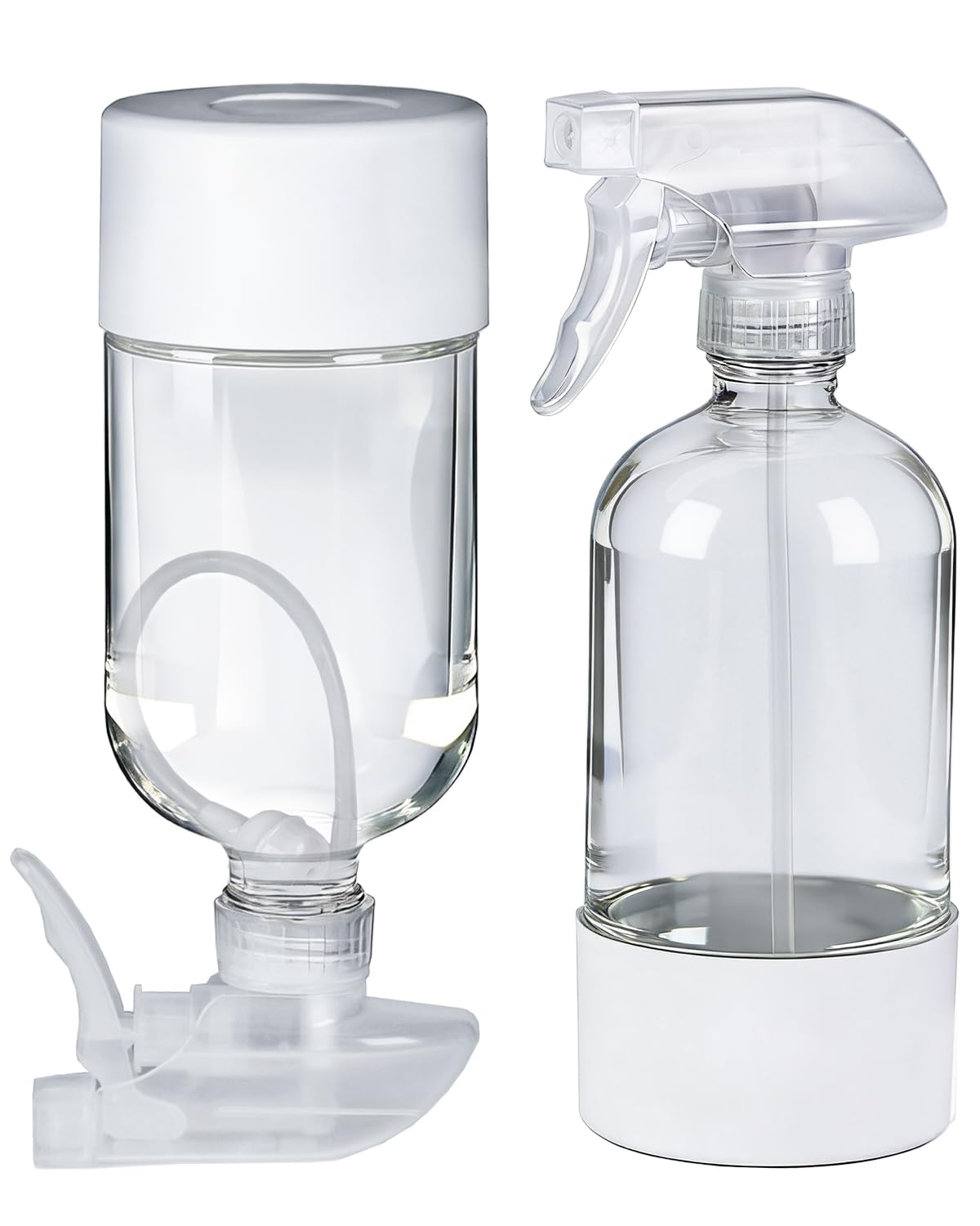 TERESRY 2 Pack 360° Glass Spray Bottles with Silicone Sleeve, 16 oz