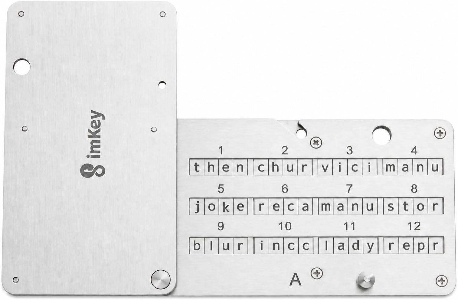 imKey HeirBOX S1 Crypto Seed Phrase Storage Metal Plate Backup Stainless Steel Fireproof Waterproof for 12/18/24 Word BIP39 Mnemonic Recovery Phrase Compatible with Ledger Trezor Bitcoin Cold Wallet