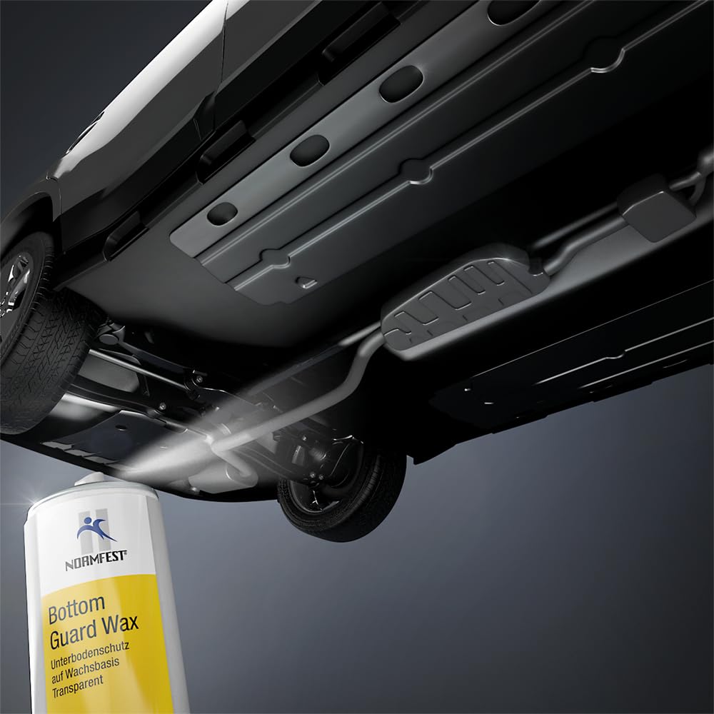Normfest Bottom Guard Wax – Transparenter Unterbodenschutz auf Wachsbasis mit selbstheilendem Korrosionsschutz, hoher Kriechwirkung und Temperaturbeständigkeit bis 180 °C – 3x 500ml