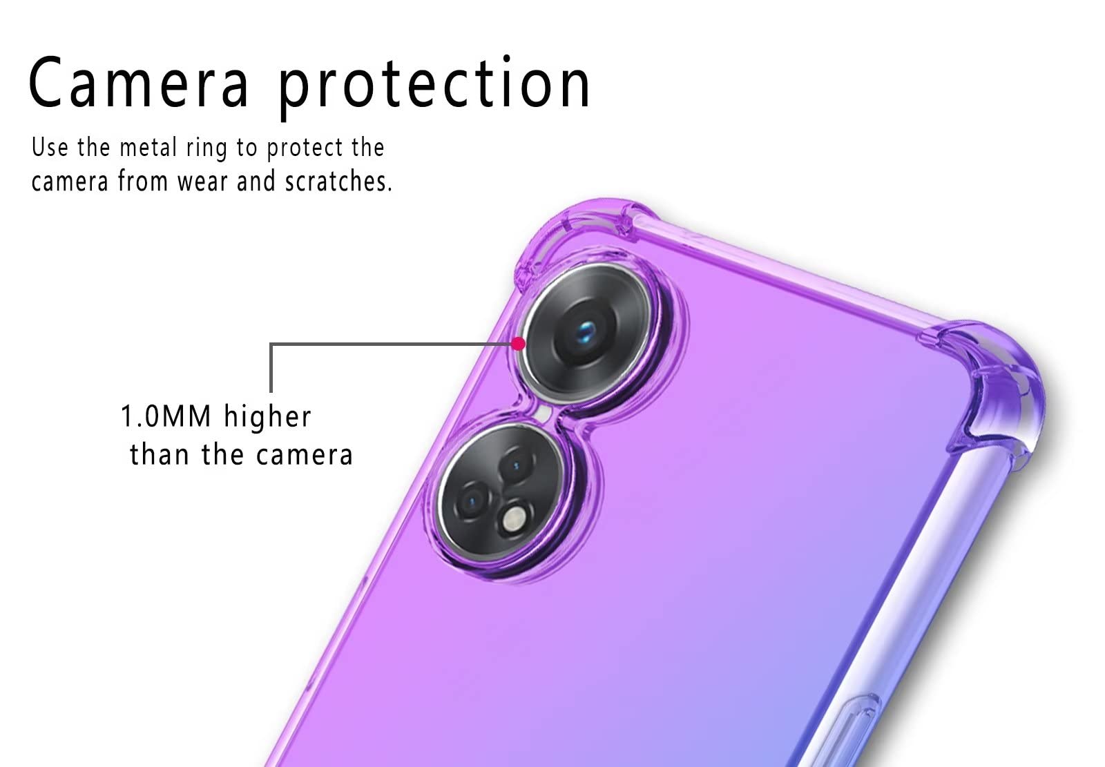 iVoler Cover per Oppo Reno8 T 4G / Oppo Reno 8T 4G, Custodia Trasparente per Assorbiento Degli
