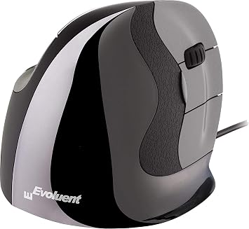 Evoluent Mouse VMDS - VerticalMouse D, Right Hand Ergonomic Design, Evoluent Vertical Mouse D Small with Wired USB Connection for Laptop and PC, Plus Jestik Microfiber Cloth