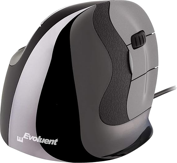 Evoluent Mouse VMDS - VerticalMouse D, Right Hand Ergonomic Design, Evoluent Vertical Mouse D Small with Wired USB Connection for Laptop and PC, Plus Jestik Microfiber Cloth