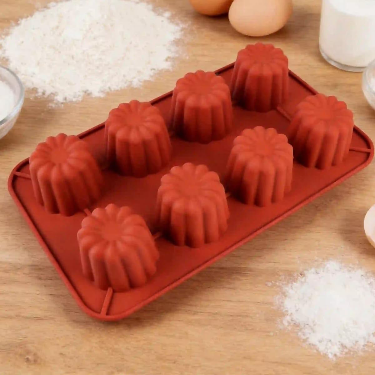mostsom Molde de silicona para tartas, mousse, moldes de chocolate de cilindro alto para pasteles, brownie, pudín, postre, pastelería, helado, gelatina (cilindro B con 8 cavidades)