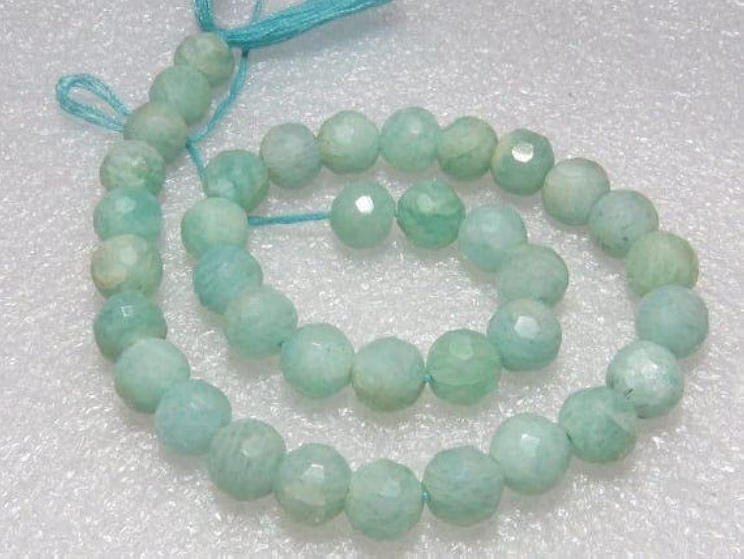 Amazonite LKBEADS perles régulières de 7mm pour réussir vos enfilages sans blocage de fil
