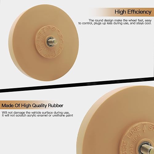 Miniatura 3 de Tucana Rueda de goma para borrar, herramienta para quitar calcomanías y adhesivos, quitar rayas, calcomanías y gráficos en automóviles, casas