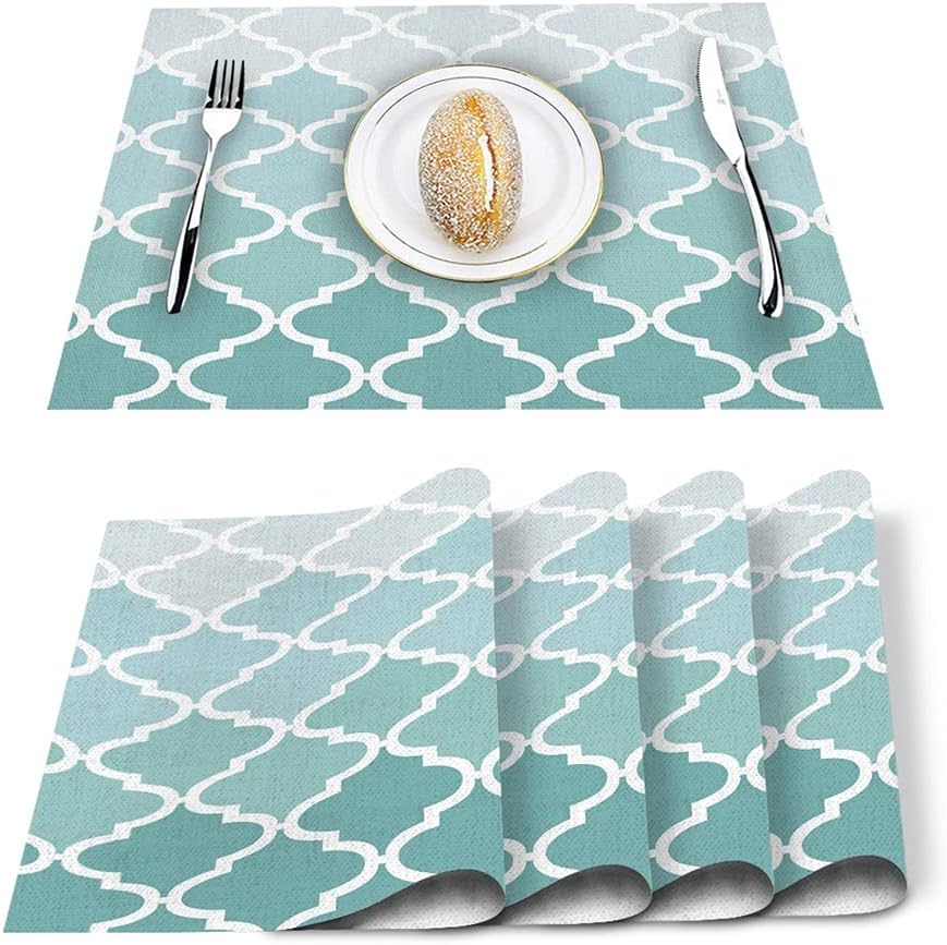 4/6pcs Set Table Mats Table Napkin Kitchen Accessories Home Party Decorative Placemats (Color : Blue, Size : 6 PCS)