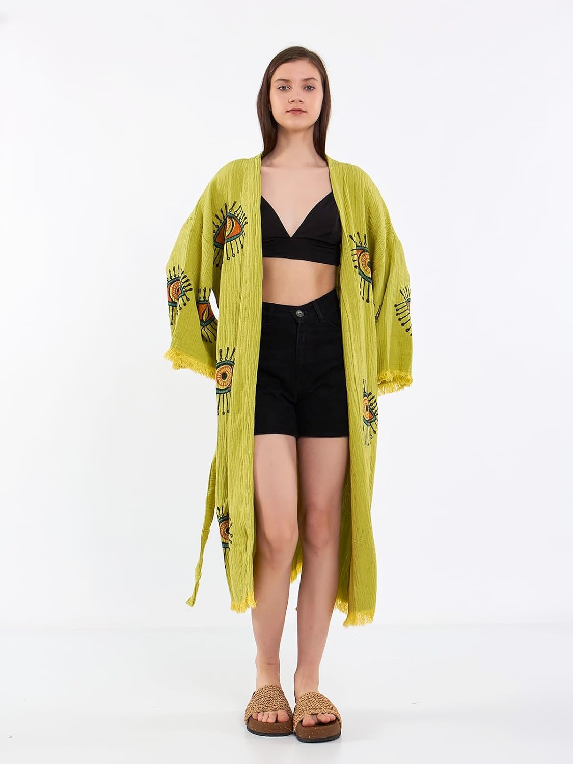 Evil Eye Kimono Robe - Beach Kimono Coverups for Woman - Image 3