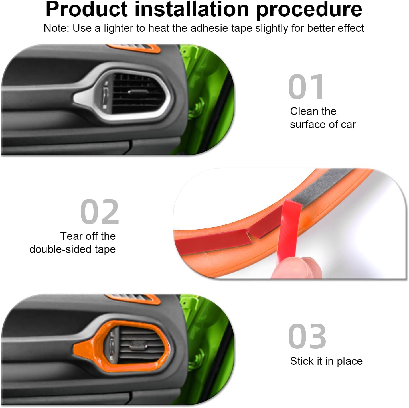 CheroCar 31 PCS Full Set Interior Decoration Trim Kit Steering Button Cover Door Handle Cover Air Outlet Cover Cup Holder Gear Cover Trim Door Speaker Cover for Jeep Renegade 2016-2018,Orange…