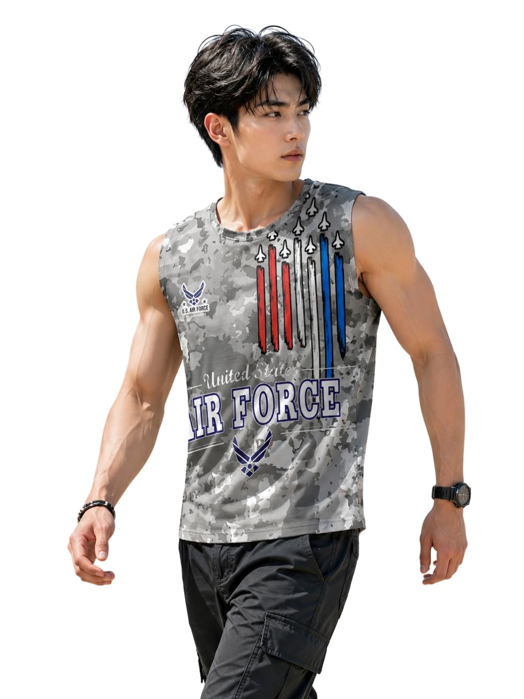 blacksmith U.S. Air Force Printed Sleeeveless Sando Tank top Gym & Street wear for Men-picture-24
