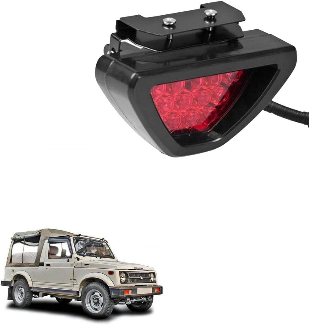 Autokraftz Triangle 12 Led Brake Light with Flash Mode Universal For Maruti Suzuki Gypsy King