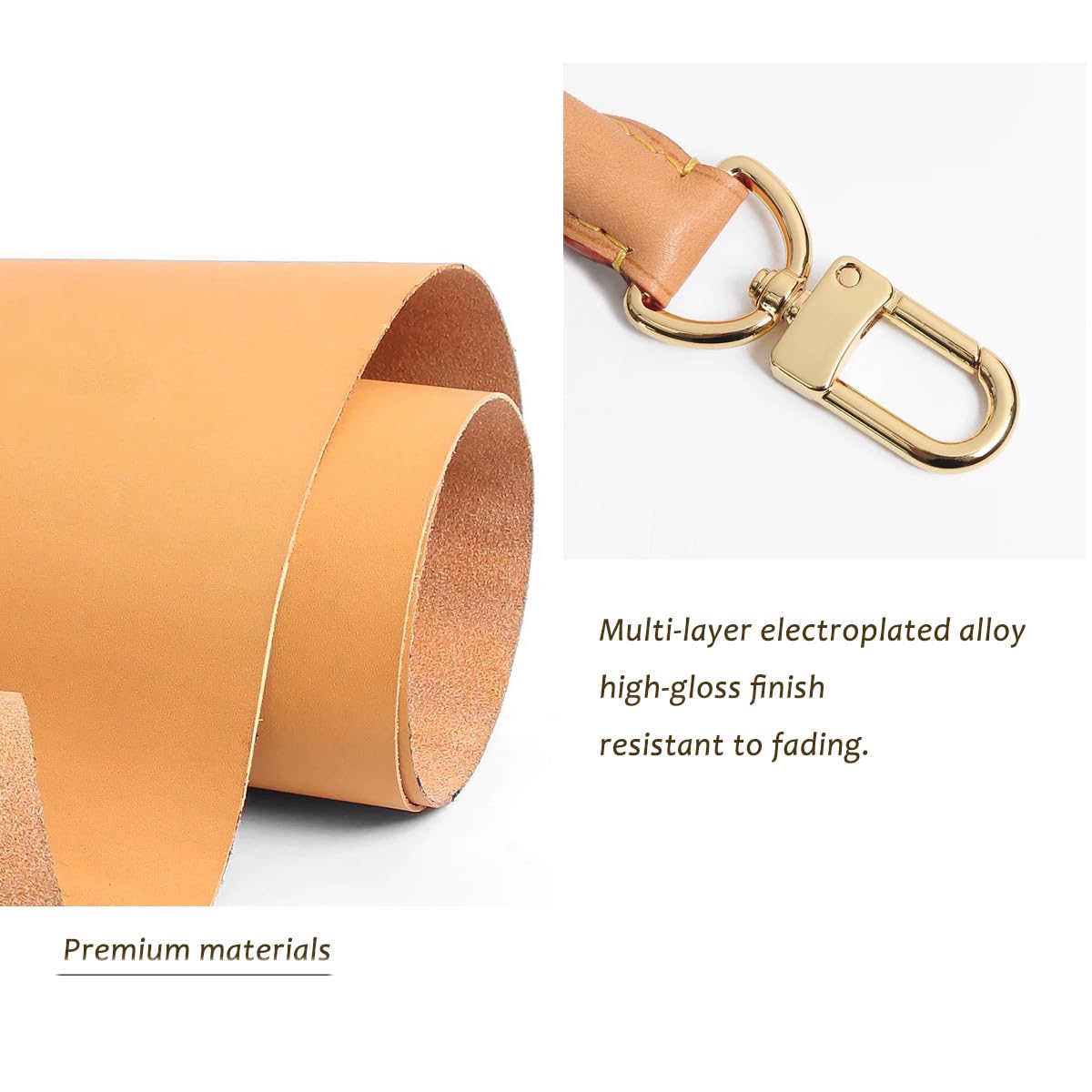 Vachetta Leder Schulterriemen 70cm – Rund Geformter Ersatzgurt 1,8cm kompatibel mit Speedy 25 30 35 kurzer Schultergurt