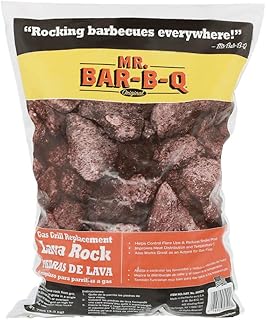 Mr. Bar-B-Q 05002 Natural Lava Rocks - Lava Rocks for Gas Grills Charbroilers - Reduces Flare Ups - Even Heat Distribution - 7 Lb. Bag of Lava Rocks