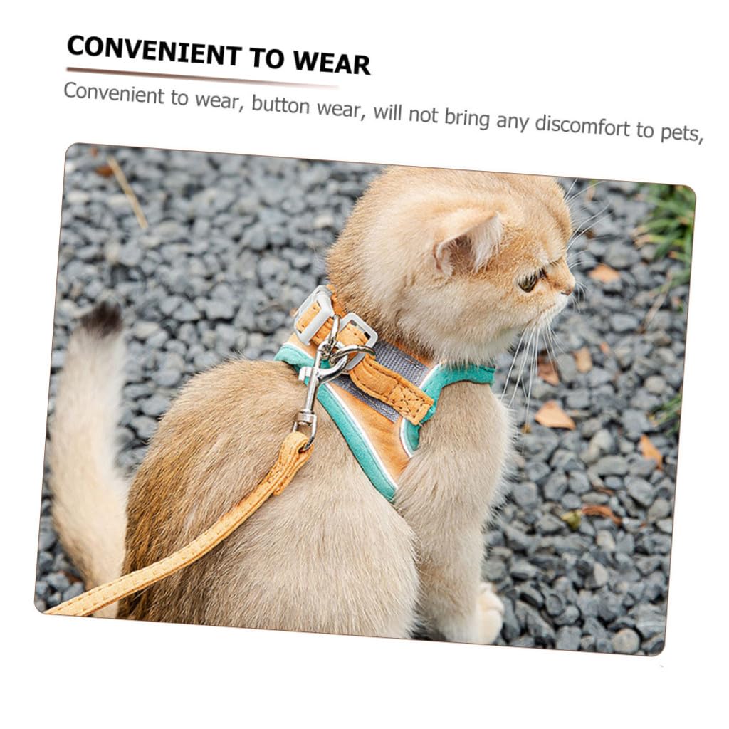 Yardwe 3sätze Katzengeschirr Mit Leine Für Katzen Verstellbares Reflektierendes Brustgeschirr Für Sicheres Outdoor-Abenteuer Aus Bruchsicherem Material Geeignet Für Kätzchen Und