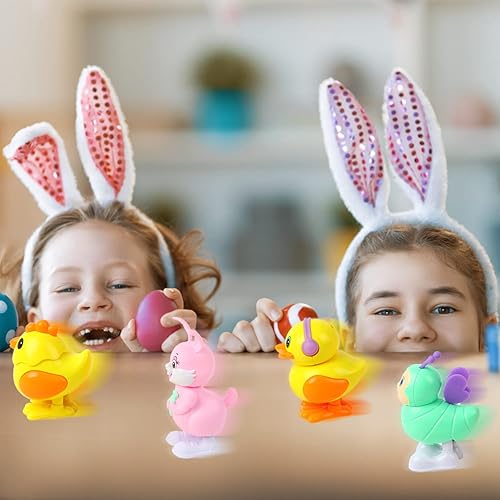 Miniatura 5 de LOMIMOS 6 juguetes de Pascua para pollitos de Pascua, regalo para niños pequeños, cesta de búsqueda de huevos de Pascua, relleno de bolsas de