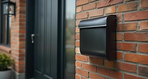 Miniatura 9 de NACH Buzón con bloqueo, 16 x 4.5 x 10 pulgadas, buzón negro con cerradura, soporte de pared impermeable para buzón - The Dominion Buzón con cerradura