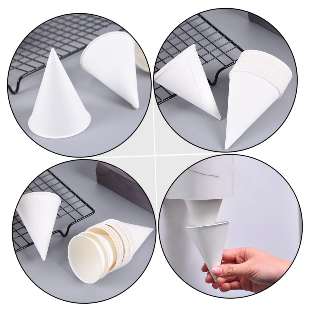 400pezzi Bicchieri Di Carta Usa e Getta Forma Di Cono Per Bevande Per Aeroporti e Pasticcerie Leggeri e Pratici Design Unico Resistente e Versatile