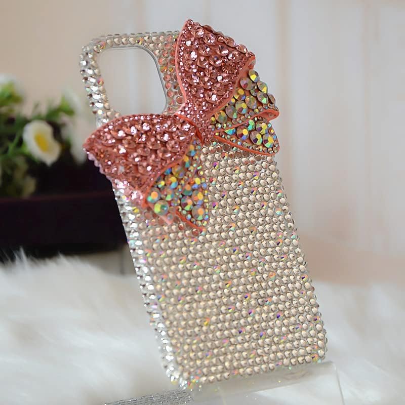 Coque 17 Pro Max 17,5 cm protection transparente nœud rose fille
