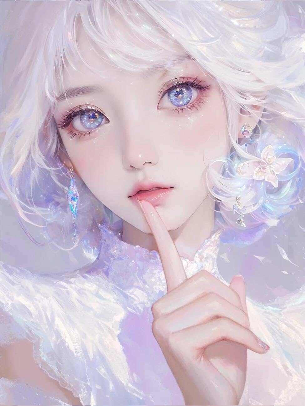 RKFLGEW 14CT Cross-Stitch Kits Fantasy Woman Portrait Preprinted Fabric Cross Stitch DIY Art Needlecrafts Embroidery Kits for Adults Beginners 40x50cm