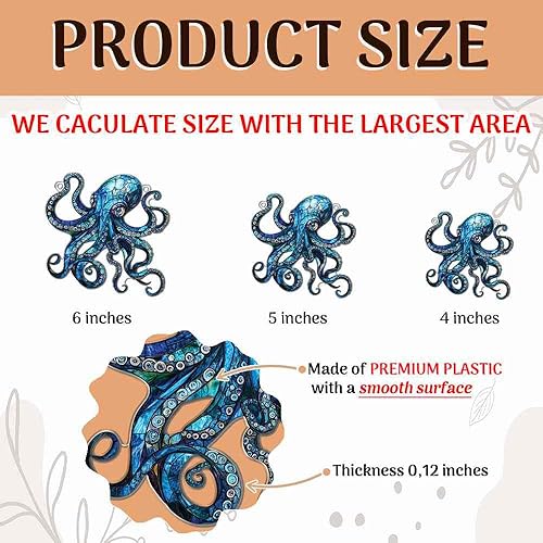 Miniatura 7 de Adornos de pulpo azul para colgar en la ventana, regalos de pulpo azul para mujeres y hombres, decoración de Navidad para el hogar, cocina,