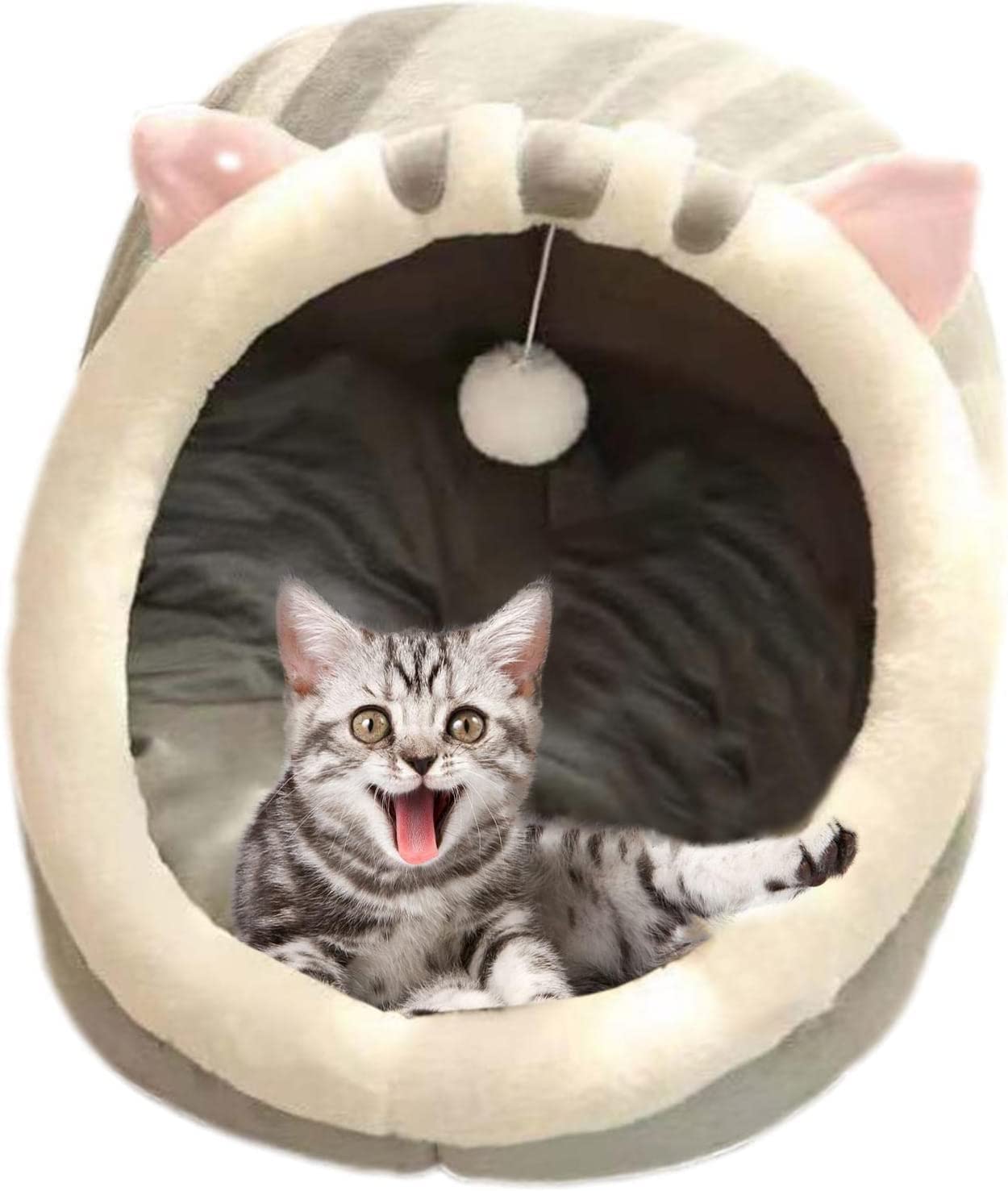 Lucario Cat Beds for Indoor Cats - Small Dog Bed with Anti-Slip Bottom, Rabbit-Shaped Cat/Small Dog Cave with Hanging Toy, Puppy Bed with Removable Cotton Pad, Super Soft Calming Pet Sofa Bed (B0BC1ZTD76) Amazon Price History, Amazon Price Tracker