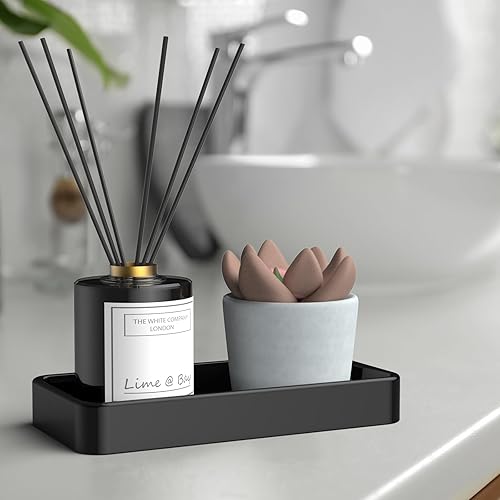 Miniatura 6 de Paquete de 2 bandejas de encimera y tocador de 12 pulgadas, bandeja de cocina para botellas de jabón, bandeja rectangular de tocador para baño,