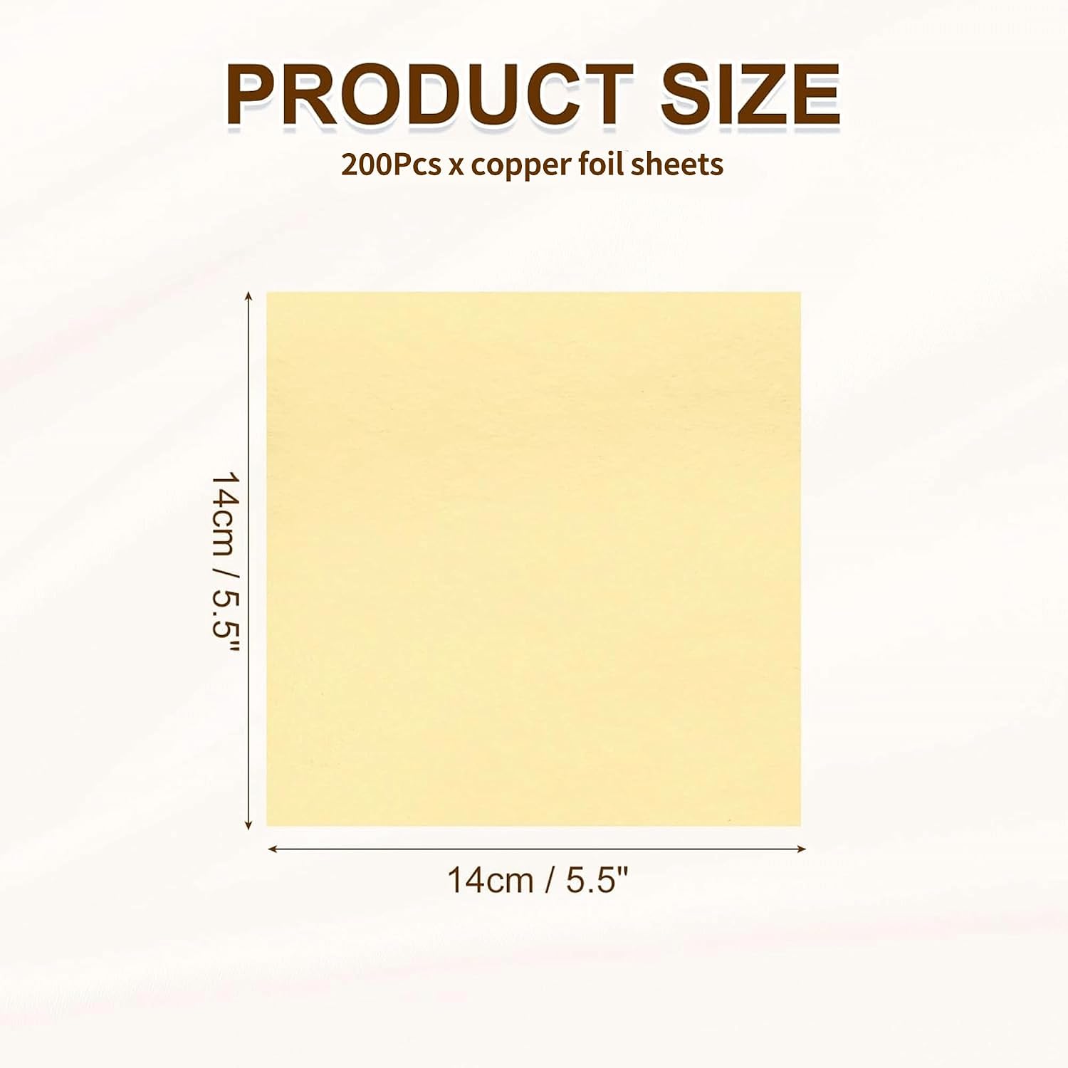 200 Pcs Yellow Copper Leaf Sheets, 5.5" x 5.5" Gold Foil Sheets for Gilding, Crafting, Art & DIY Projects, Picture Frames, Home Walls, Interior & Multi Artistic Decorations